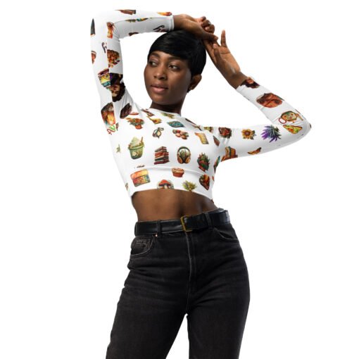 "Palette Play" Recycled Eco-Friendly Long-Sleeve Athleisure Crop Top - Image 2